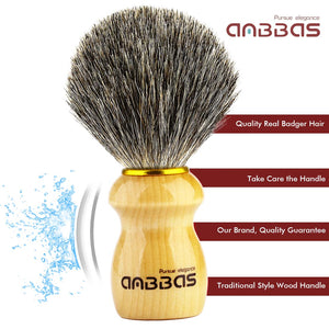 Anbbas 4in1 Badger Hair Shaving Brush Kit for Men Wet Shave