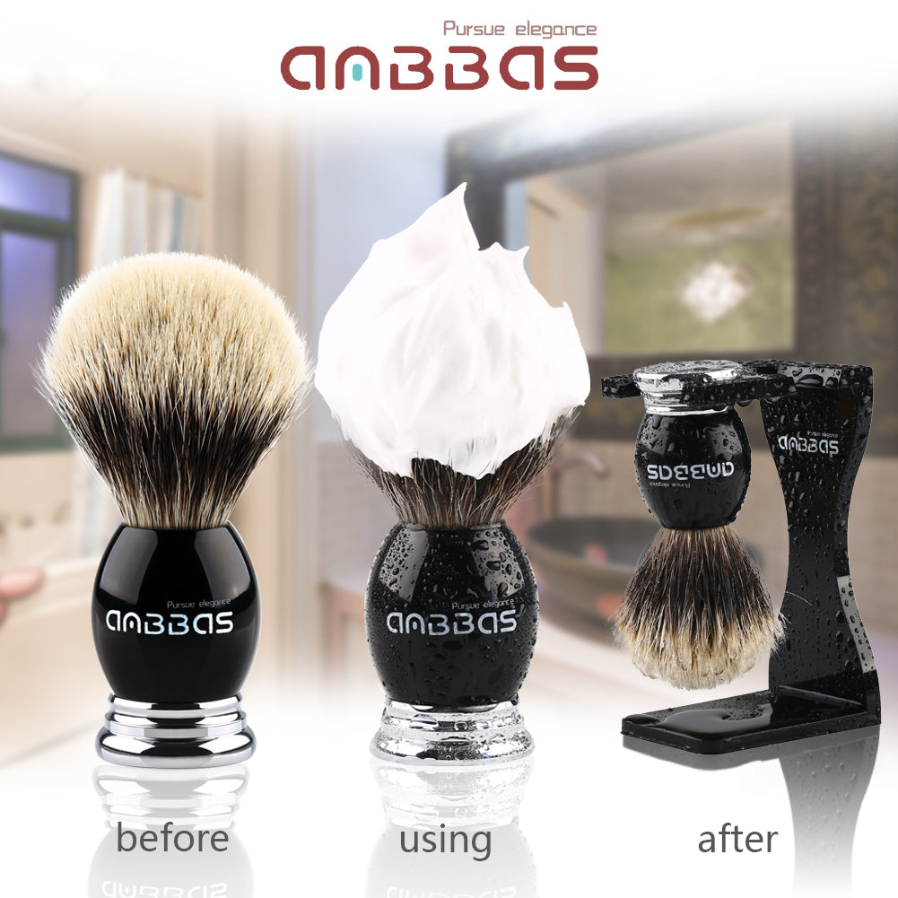 Complete Classic sale Men's Shaving Set with Silver Tip Hair Brush & Double Edge Replacebale Blade Razor + Bowl n Soap MENS GROOMING